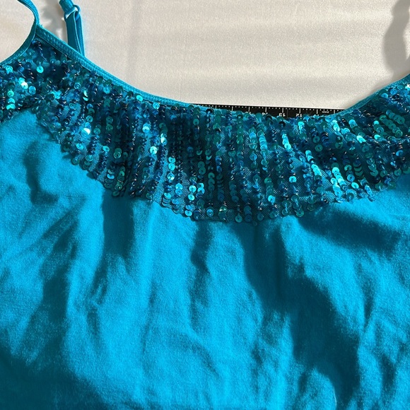 BISOU BISOU X-Large Aqua blue bra top camisole with sequins - Picture 2 of 10